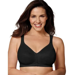 NWT Playtex 18 Hour Wirefree Bra Front Close Back Power Support Womens Black 40C thumbnail 1