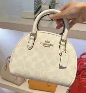 Coach Sydney Satchel In Signature Canvas Chalk/Glacier White NWT CA591. thumbnail 1