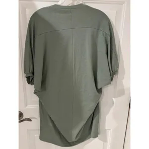Zara Oversized V-Neck‎ Tunic Top Dolman Sleeve Sage Green XS thumbnail 4
