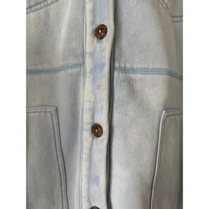Pilcro‎ Anthropologie Fleece Shirt Jacket Washed Blue Women's Size Large thumbnail 10