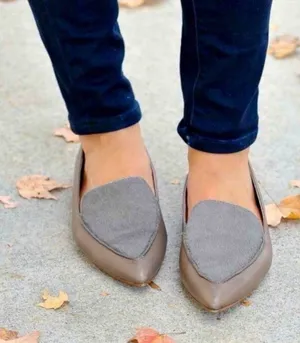 Madewell Calf Hair Pointed Toe Slip On Loafers in Grey‎ Size 8 thumbnail 1