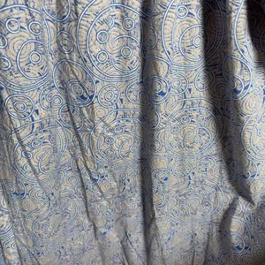 Women Cotton Smocked Midi Dress XL Blue Paisley Flutter Sleeve Nap Cottage thumbnail 6