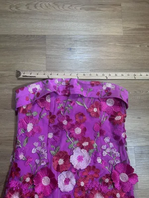 A’ltar’d State Strapless Floral Embroidered Mini Dress Pink Size L thumbnail 3