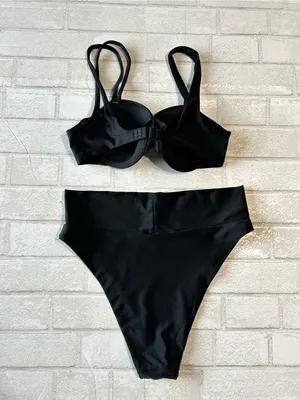 Aerie Black Women's High-Waist Bikini Set pool Beach Vacation thumbnail 2