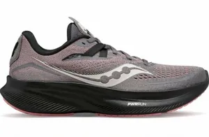 Saucony Women's Grey and Pink PWRRUN+ Running Shoe thumbnail 1