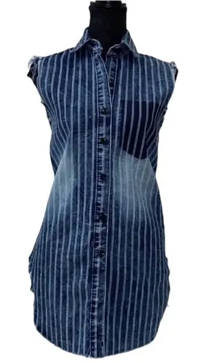 Thrill Sleeveless Denim Top(Size Small) thumbnail 1