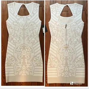 GUESS ornate diamond dress milk multi Size Large NWT thumbnail 2