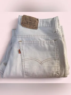 Vintage Orange Tab Levi’s Cream Corduroy Wide Leg Rare Pants 30x32 70s/80s USA thumbnail 2