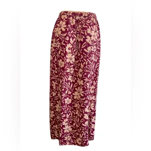 Patrons of Peace Purple and Cream Floral Maxi Skirt thumbnail 2
