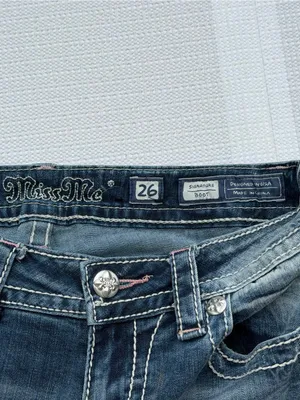 Miss Me Signature Boot Jeans Women’s 26 Blue Stretch Embellished Y2K 29 Inseam thumbnail 5