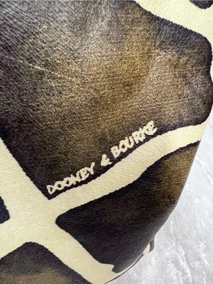Dooney & Bourke Giraffe-Print Leather Shoulder Bag Brown & Cream strap missing thumbnail 4
