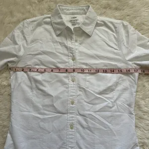J. Crew Factory Top Petite Button-Up Oxford Shirt in Signature Fit White PXS NWT thumbnail 9