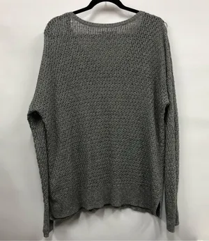 American Eagle Gray V-Neck knit Sweater Size Large wool blend thumbnail 2