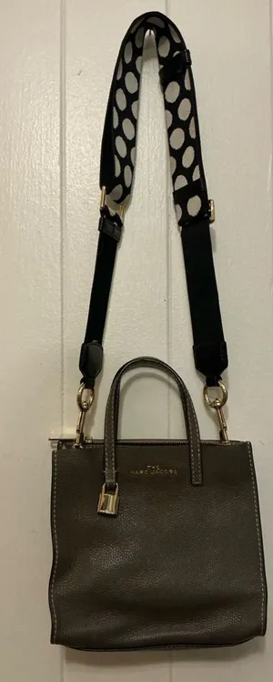 Rare Gray Pebbled Leather The Marc Jacobs Mini Grind Crossbody Tote Handbag Bag thumbnail 1