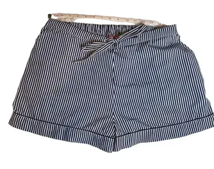 Isaac Mizrahi Sleepwear Pajama Shorts Navy White Stripe Loungewear Women's Large thumbnail 1