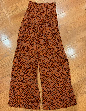 Valija “Harvard Pant” – NWT – Small – Orange + Black Dot Print Wide Leg Pants thumbnail 1