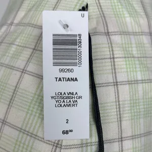 NEW Aritzia Sunday Best Tatiana Lola Green Plaid Slit Straight Mini Skirt Size 2 thumbnail 7