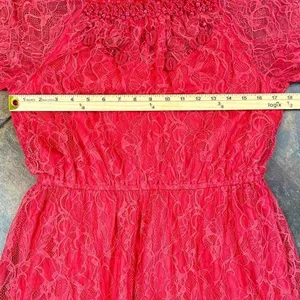 Free People Beaded Lace Vintage Style Mini Dress Large thumbnail 8