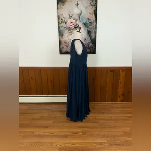 Pretty Azazie Harper Navy Chiffon Bridesmaid Gown thumbnail 5