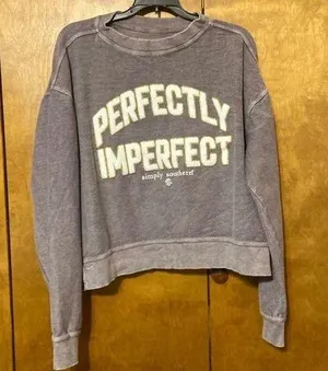 Simply Southern Perfecly Imperfect ribbed sweatshirt. Large. thumbnail 1