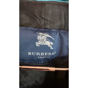 Burberry Toggle Coat Women 12 Blue Hooded Wool Liner Jacket Classic Luxury thumbnail 6