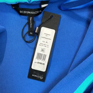 BCBG MAXAZRIA Top Womens XL Blue‎ Off The Shoulder Cropped Stretch Knit New NWT thumbnail 9