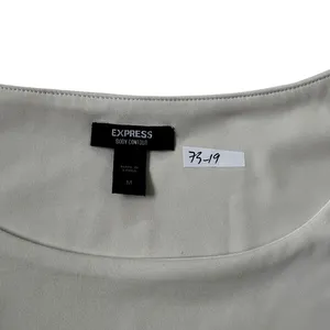 Express Body Contour Crop Top Short Sleeve Ivory Slim Fit Size Medium | 73-19 thumbnail 3
