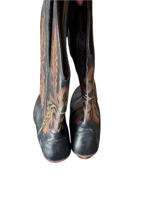 Ariat - Heritage Elastic Calf Black Leather Western Boots Size 6.5B thumbnail 3