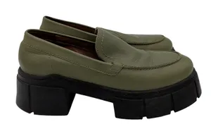 Free‎ People Alohas Trailblazer Green Chunky Lug Platform Loafer 37.5 Women's 7 thumbnail 1