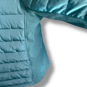 Universal‎ Standard Teal Hooded Puffer Jacket Quilted Medium NWT Comfort Panel thumbnail 4