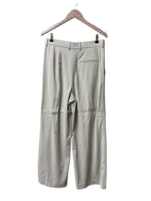 St. John High Rise Wool Blend Wide Leg Pleated Trousers Pants Beige Cream 6 thumbnail 2