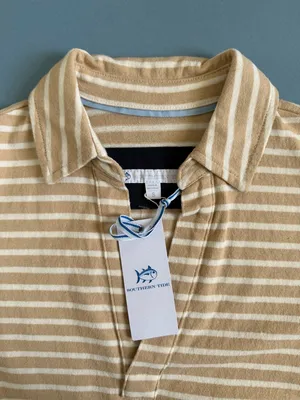 NWT Southern Tide Demi‎ Stripe Irish Cream Preppy Coastal Polo Shirt Dress thumbnail 8
