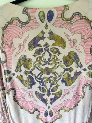 Emilio Pucci Pink Patterned Tunic Top 3/4 Sleeves Boat Neck Luxury Designer thumbnail 9
