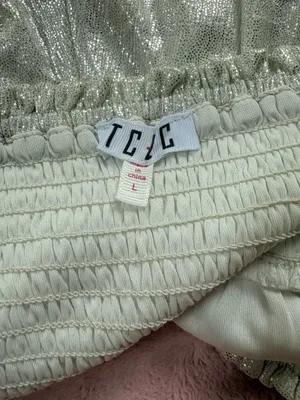 TCLC white metallic shorts Gold Size L thumbnail 3