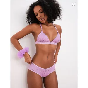 For Love & Lemons | Victoria Secret Pointelle Lavender‎ Bralette & Panty Set XXS thumbnail 3