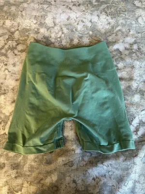 Alphalete Amplify High-Rise Scrunch Bike Shorts in Olive Green thumbnail 2
