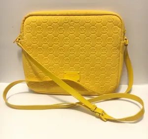 Michael Kors Neoprene Tablet Case Yellow Quilted MK Crossbody Shoulder Bag thumbnail 1