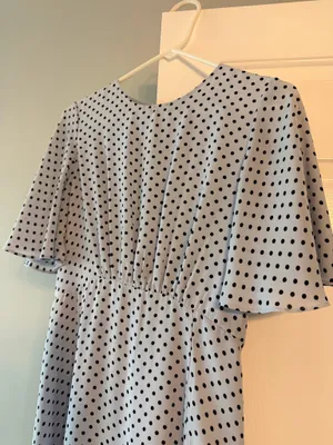 Who What Wear Light Blue Polka Dot Maxi Dress thumbnail 3