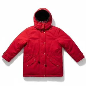 VTG L.L. Bean Penobscot Parka Medium Petite Red Goose‎ Down Hooded Jacket Coat thumbnail 1