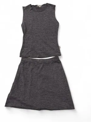 XOXO Heather Gray Sleeveless Skirt Set 2pc thumbnail 2