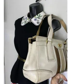 coach leather white shoulder bag thumbnail 8