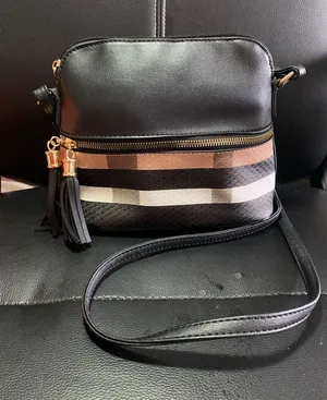 Unbranded Black Crossbody Bag with Striped Accent and Tassel Detail thumbnail 1