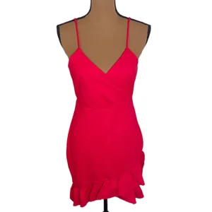 Lulus Sealed With a Kiss Red Ruffled Bodycon Dress in red size M thumbnail 2