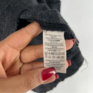WeThe Free Raw Edge Split Back‎ Long Sleeve Burnout Knit Turtleneck Top thumbnail 9