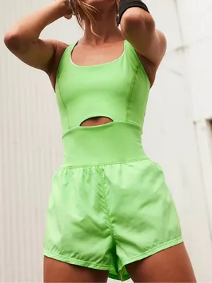 Free People Movement Righteous Runsie in Neon Lime Size Small thumbnail 1