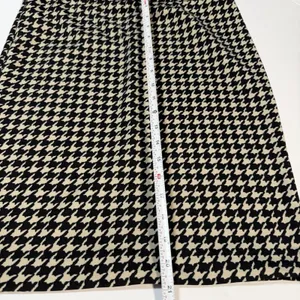 ELLE Houndstooth Knit Pencil Skirt Black/Beige High Rise Knee Pull On 6 thumbnail 3
