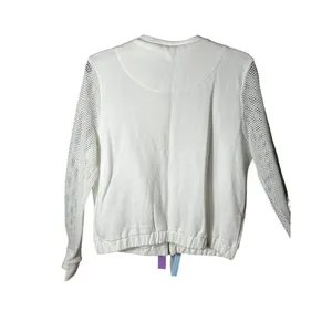 Drifter Jacket Size Women’s‎ L White Full Zip With Fishnet Sleeves EUC #G3-5 thumbnail 3