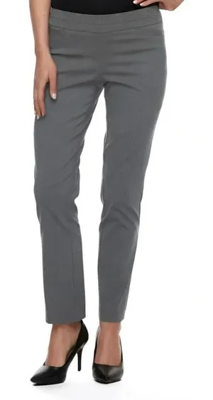 Apt. 9 Women's Size 8 Petite Brynn Pull On Pant Dress Pant Trouser Dark Gray thumbnail 1