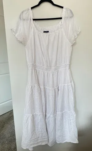 Tommy Hilfiger White Tiered Ruffled Midi Dress thumbnail 1