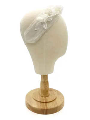 Vintage 1950s 1960s Auerbach’s Floral Headband Hat Ivory White Flowers thumbnail 6
